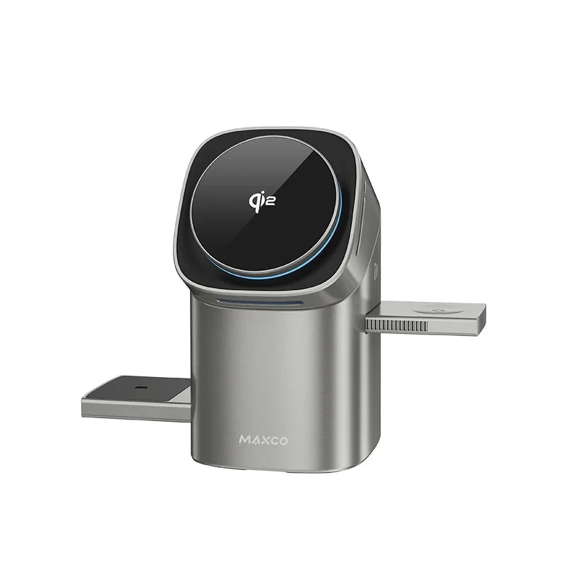 Qi2 Auto-Rotate Touch Magnetic 3 in 1 Wireless Charger Fast Charging 15W for Iphone Airpods Iwatch