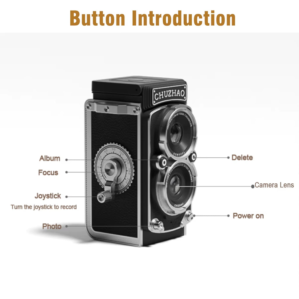CHUZHAO Vintage Mini Digital Camera Autofocus 12MP, 1080P FHD Video Vlogging Portable Camera