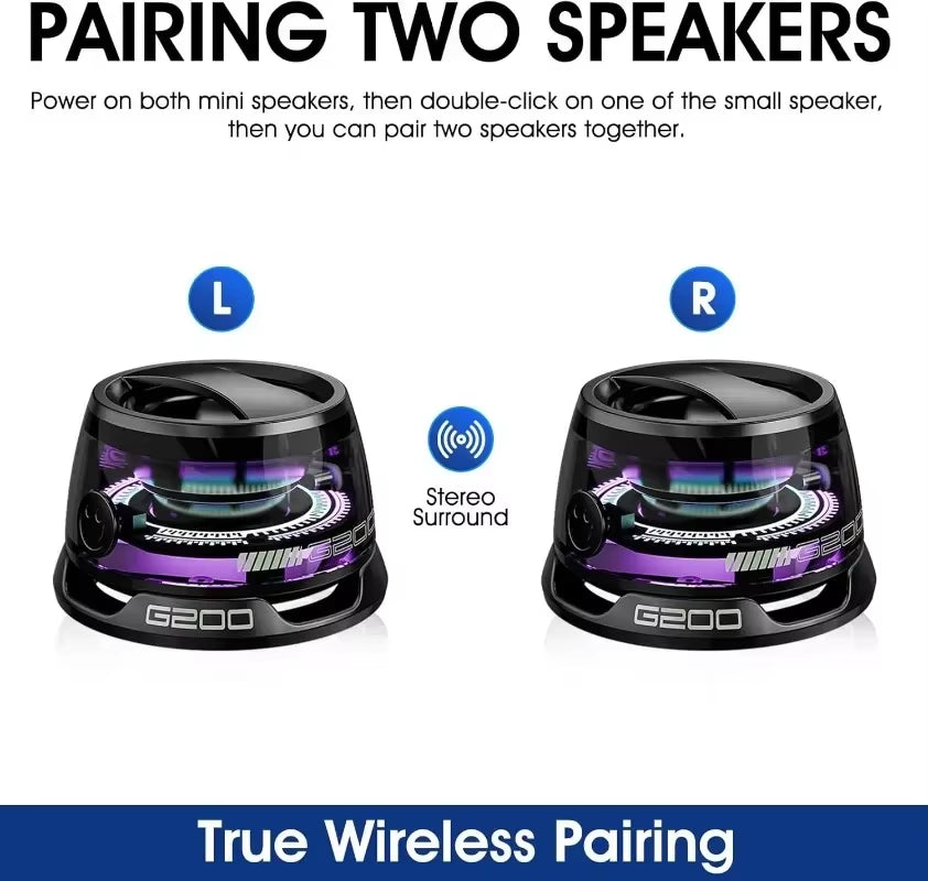 Portable Bluetooth Speaker G200 RGB Lighting Magnetic Speaker BT5.3 Mini Sound Box