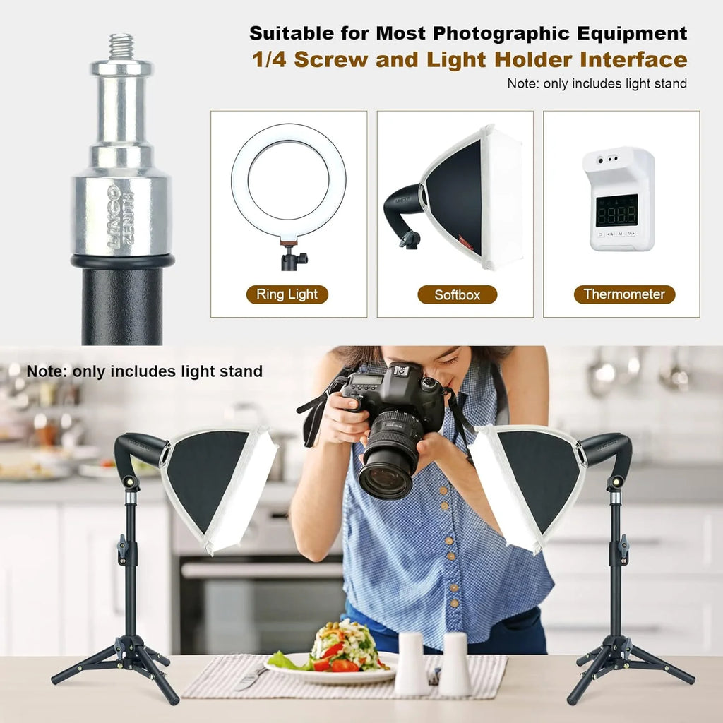 Flexible Mini Tripod Stand with 1/4" Screw for Photography Video Recording Vlogging 10.8”-18” Compatible with Gopro, Webcam, Camera, Ring Light-8801