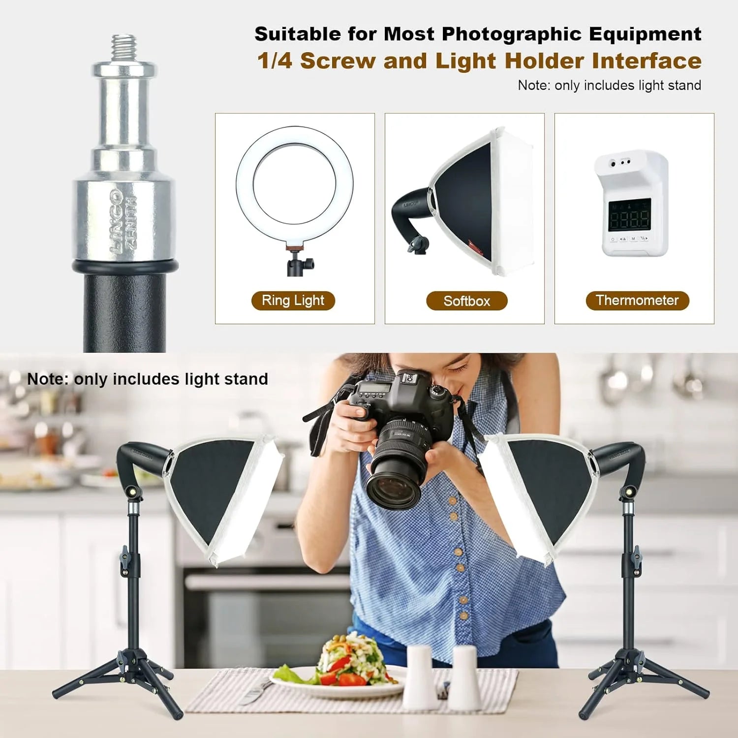 Flexible Mini Tripod Stand with 1/4" Screw for Photography Video Recording Vlogging 10.8”-18” Compatible with Gopro, Webcam, Camera, Ring Light-8801