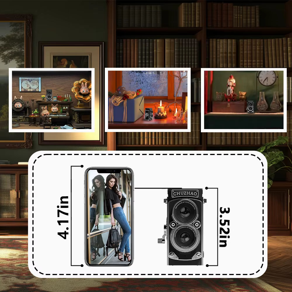 CHUZHAO Vintage Mini Digital Camera Autofocus 12MP, 1080P FHD Video Vlogging Portable Camera