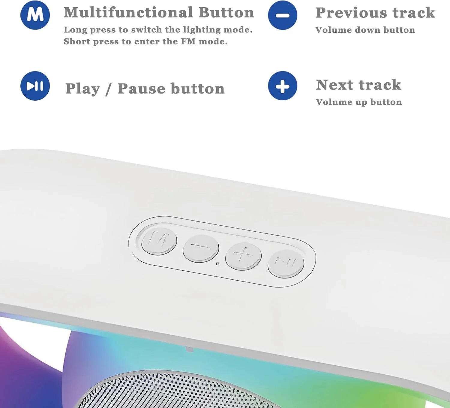 Portable Bluetooth Speaker, Wireless MP3 Music Player with RGB Lighting, Tf-Card Wireless BT 5.3 Dual Stereo Pairing Wireless Speaker for Outdoor, Home, Party, Beach, Shower