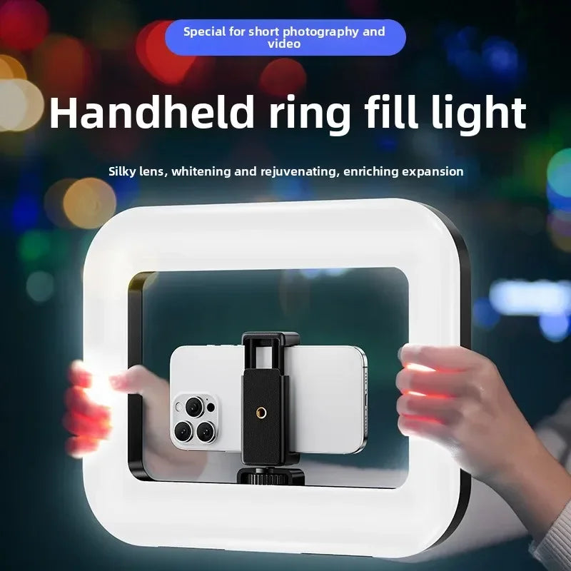 Portable Handheld Ring LED Light New Rabbit Cage Lighting Photography Lamp for Mobile Live Broadcast Selfie Light