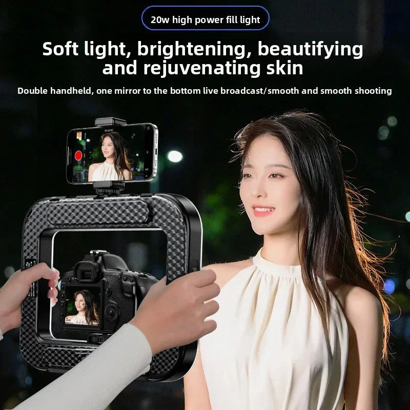 Portable Handheld Ring LED Light New Rabbit Cage Lighting Photography Lamp for Mobile Live Broadcast Selfie Light