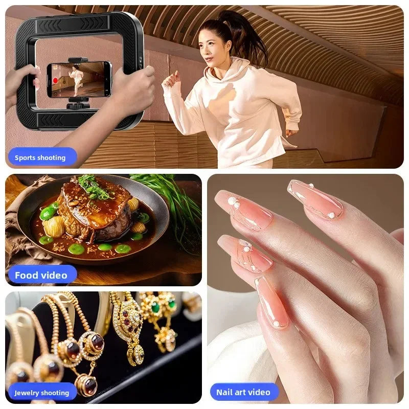 Portable Handheld Ring LED Light New Rabbit Cage Lighting Photography Lamp for Mobile Live Broadcast Selfie Light