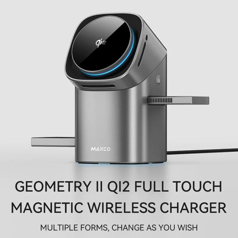 Qi2 Auto-Rotate Touch Magnetic 3 in 1 Wireless Charger Fast Charging 15W for Iphone Airpods Iwatch