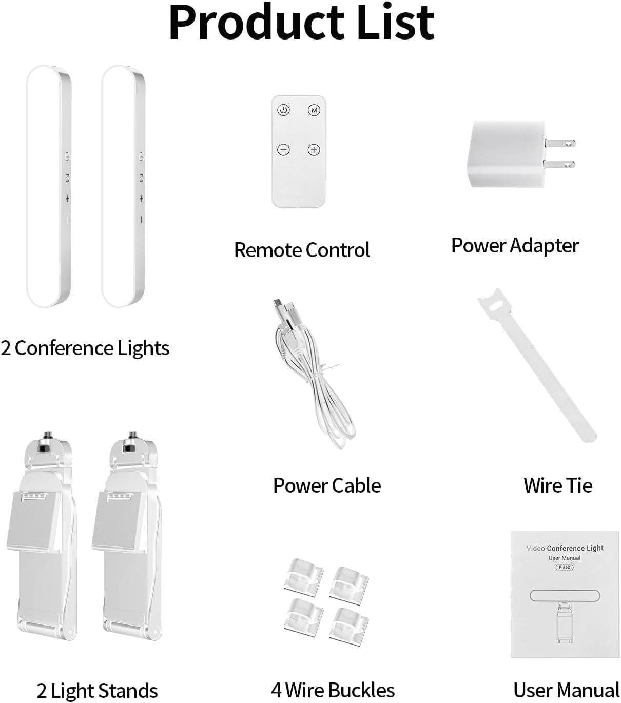 Dual-Lamp Video Conference Lighting, LED Streaming Light with Remote and Touch Control, Zoom Lighting for Computer,Webcam Laptop Monitor Ring Light for Video Calls/Zoom Meetings (White)