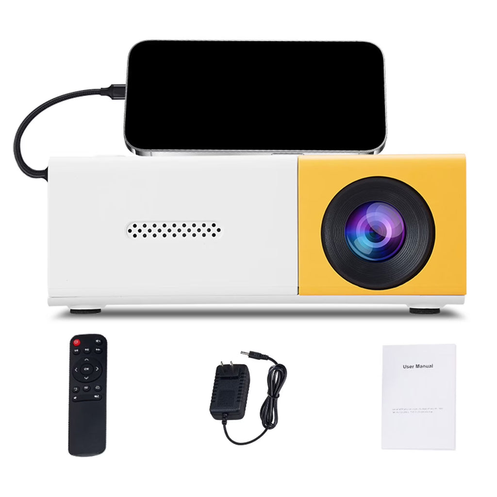 Mini Projector, Portable Projector, HD Movie Projector, Automatic Focus, Outdoor Indoor Home Theater Projector, Compact, Wireless Connectivity, Great for Travel, Parties, & Movie Nights
